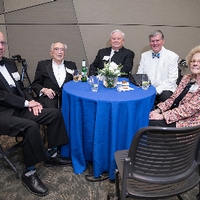Seymour and Esther Padnos, President Tom Haas, and guests at Enrichment 2018